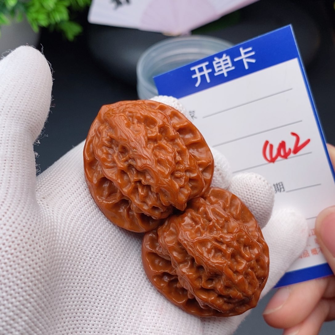 文玩核桃把件38梨木台442