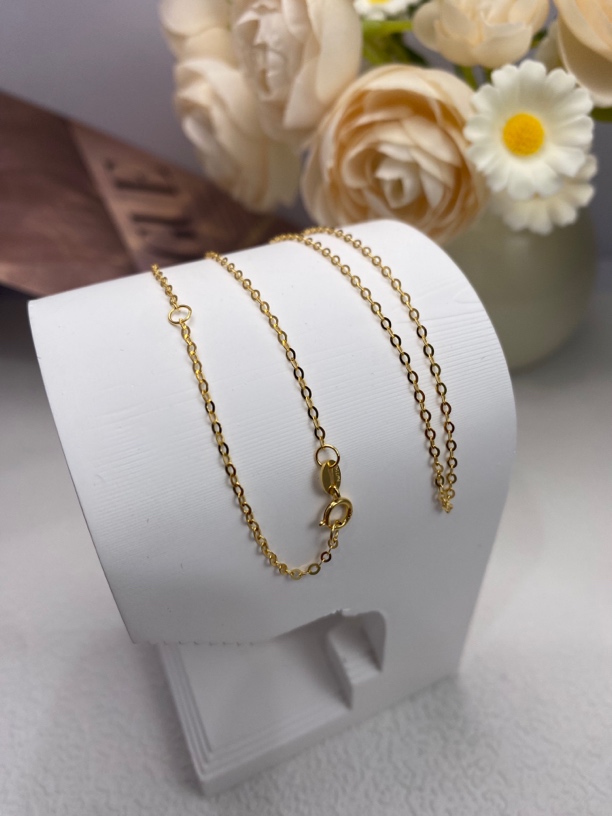 18K金闪O链 通体18k真金