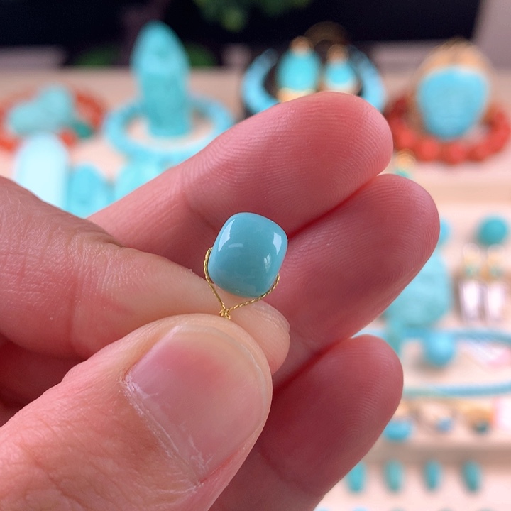 湖北原矿绿松石老型珠