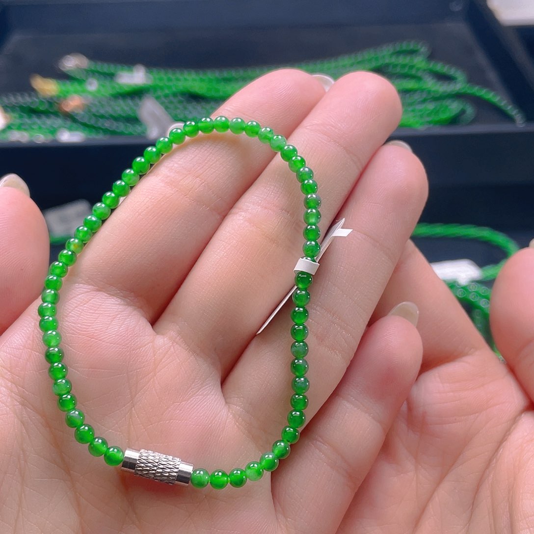 未镶嵌手链翡翠卡3mm