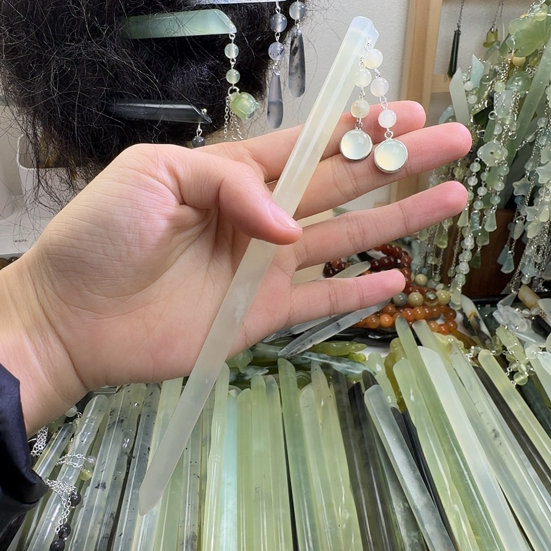 蛇纹石玉合金发饰