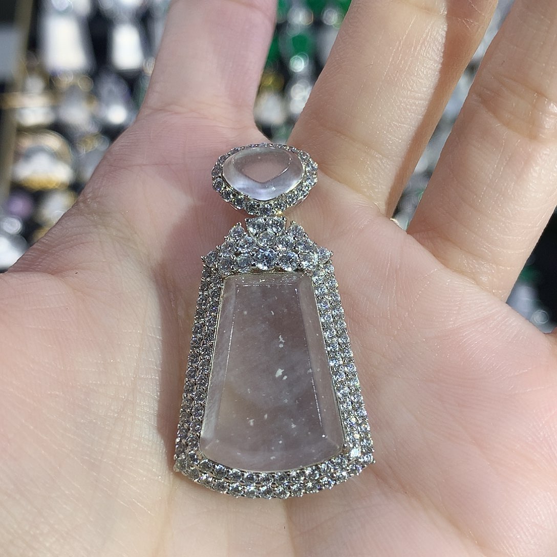 石英质玉颈饰银S925镶嵌