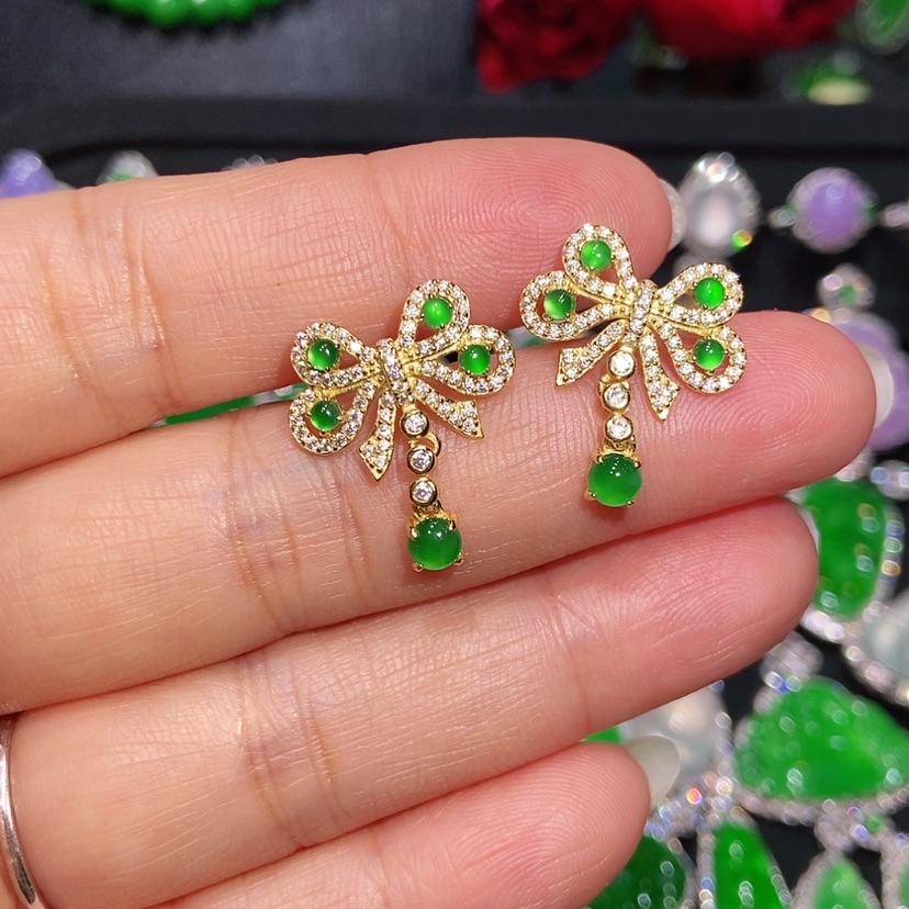 【闪购商品】翡翠耳饰未镶嵌天然翡翠