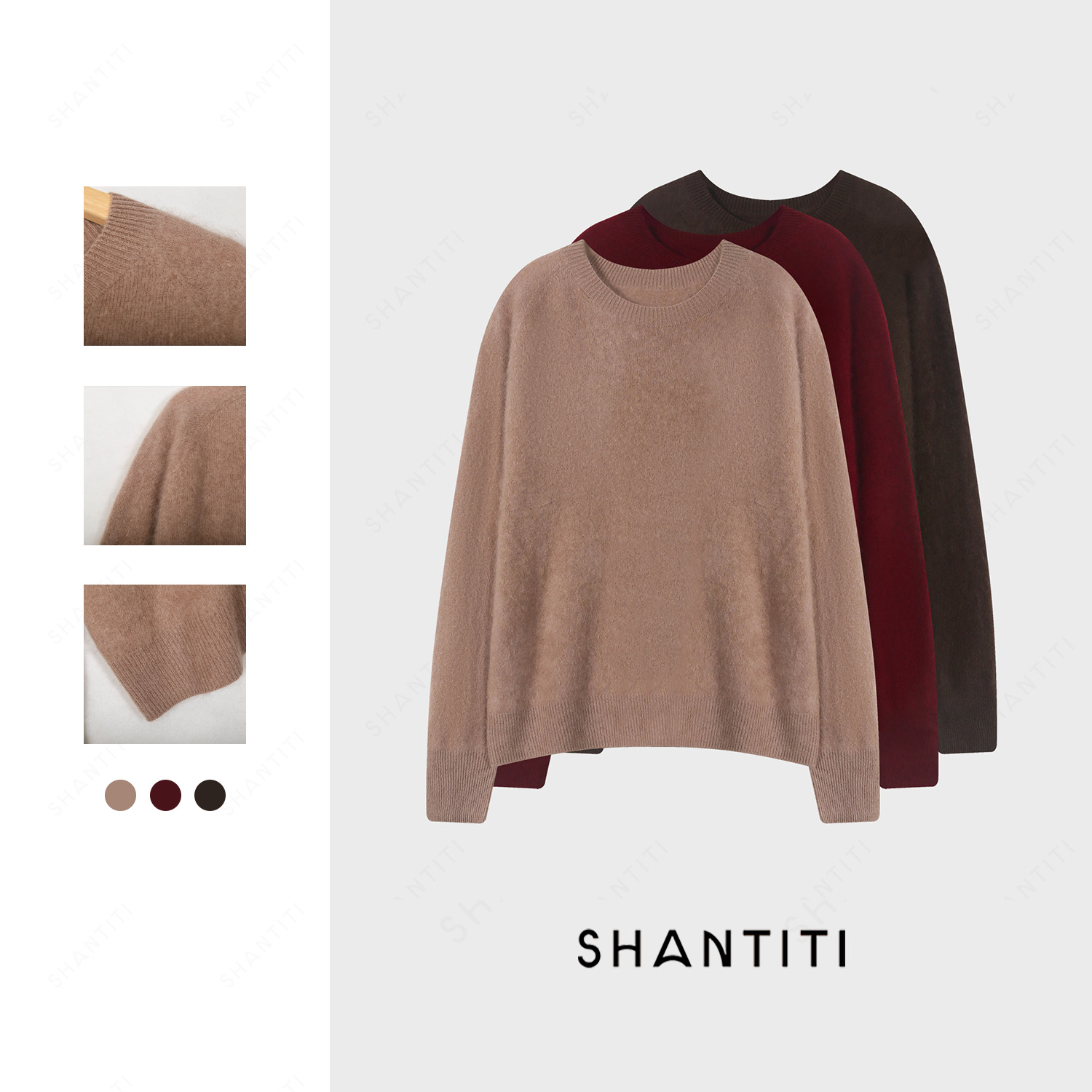 【澳洲进口纱线】轻奢山羊绒衫 女秋冬保暖休闲长袖休闲圆领羊毛衫