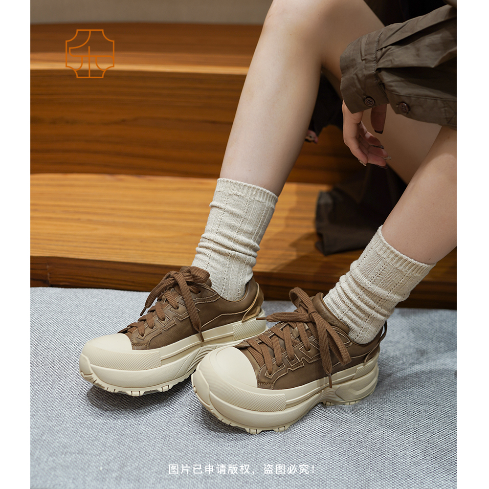 擦色厚底板鞋休闲鞋2258-607