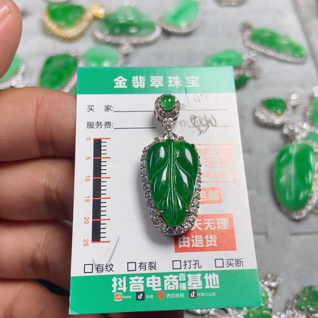 翡翠颈饰未镶嵌叶子