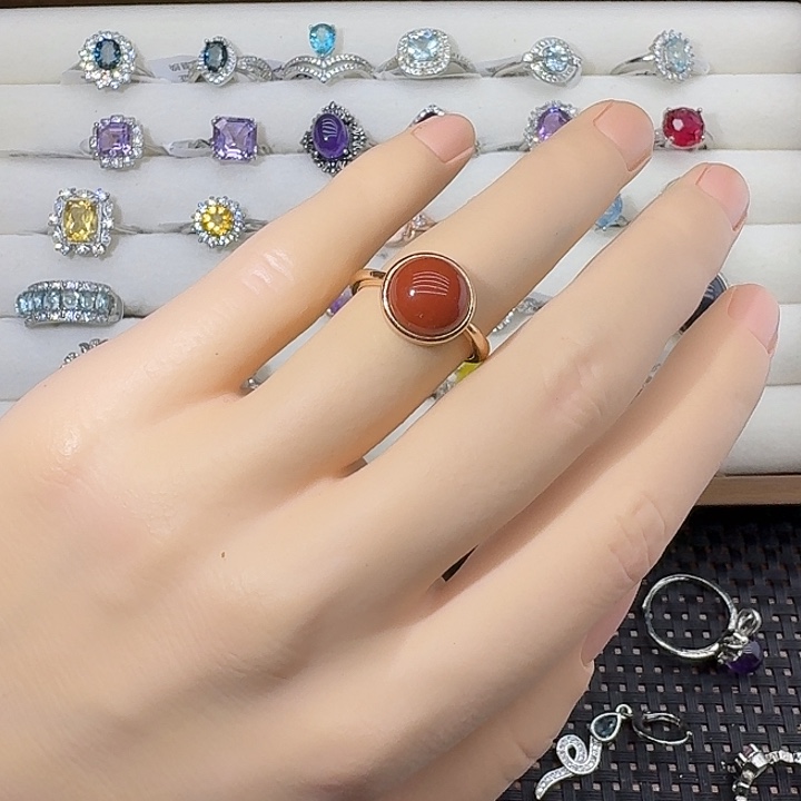 南红玛瑙合金戒指