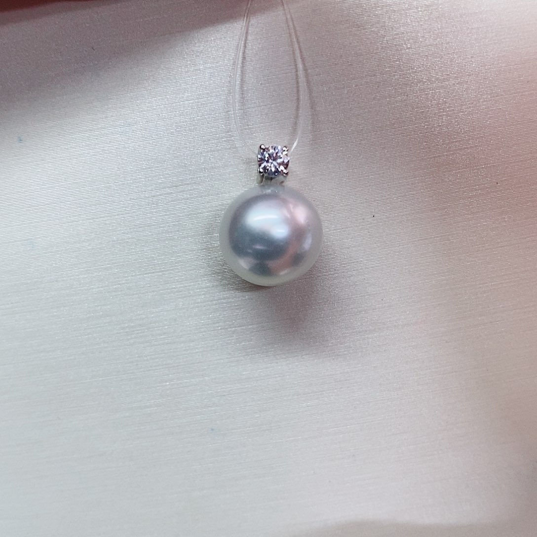 吊坠(不含链)18K金镶嵌海水珍珠9-10