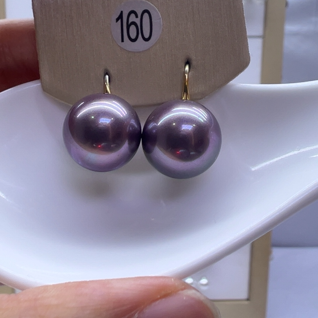 淡水珍珠银S925镶嵌耳饰