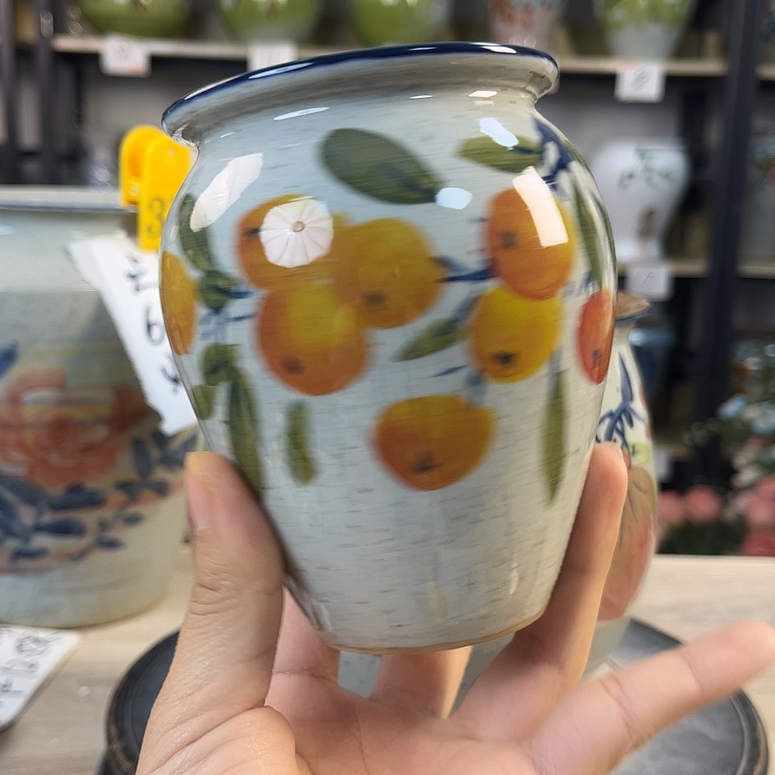 罐异**巅1xc景德镇陶瓷花盆