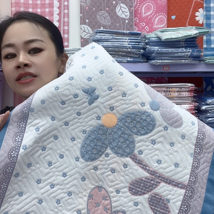 棉蓝色椰子树纯棉