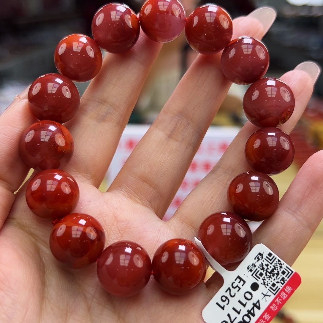 南红玛瑙瓦西典藏手串14mm未镶嵌