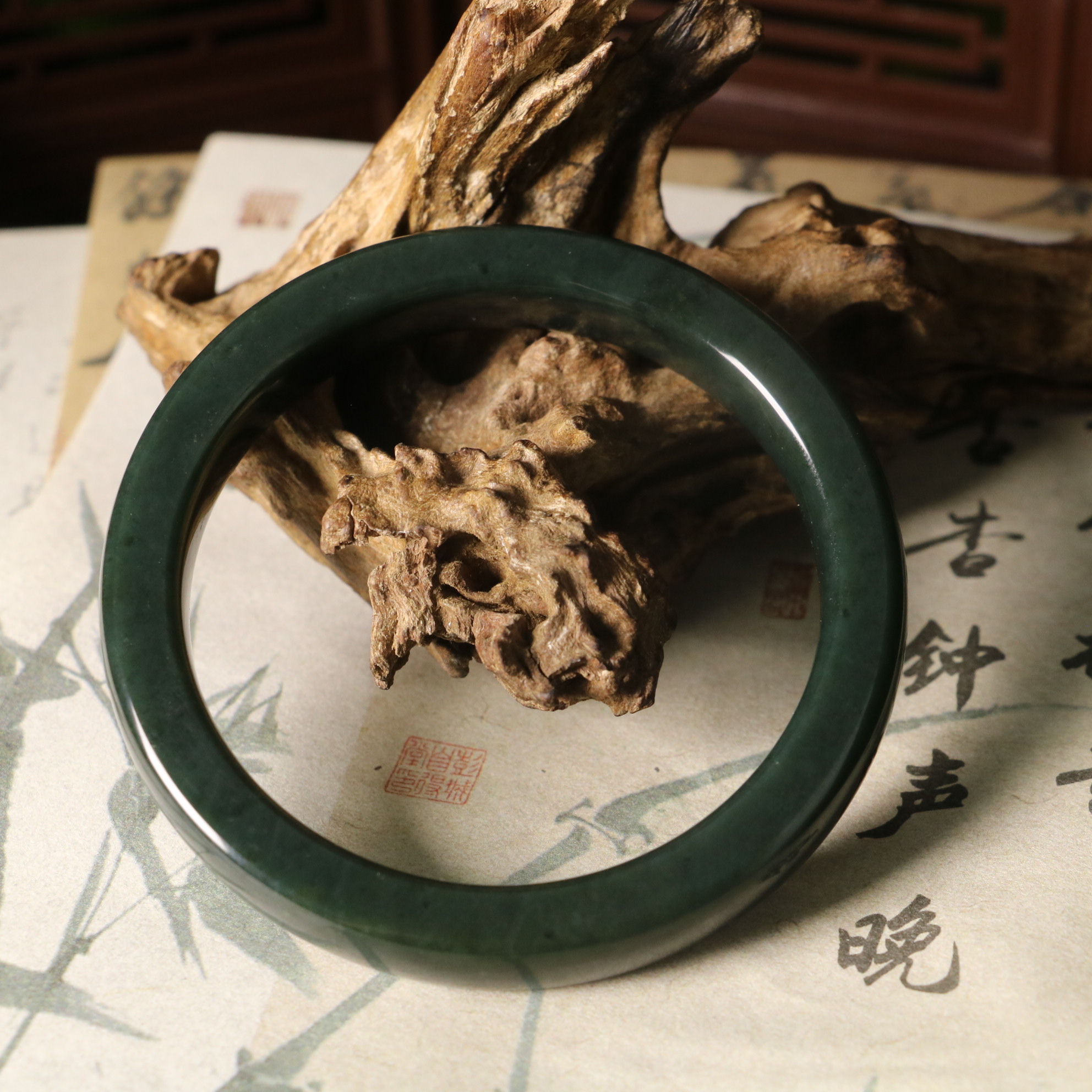 【嘉琪珠宝】天然和田玉手镯