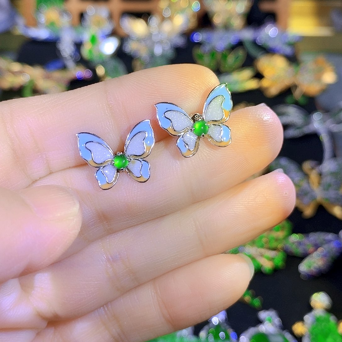 吊坠(不含链)银S925镶嵌翡翠