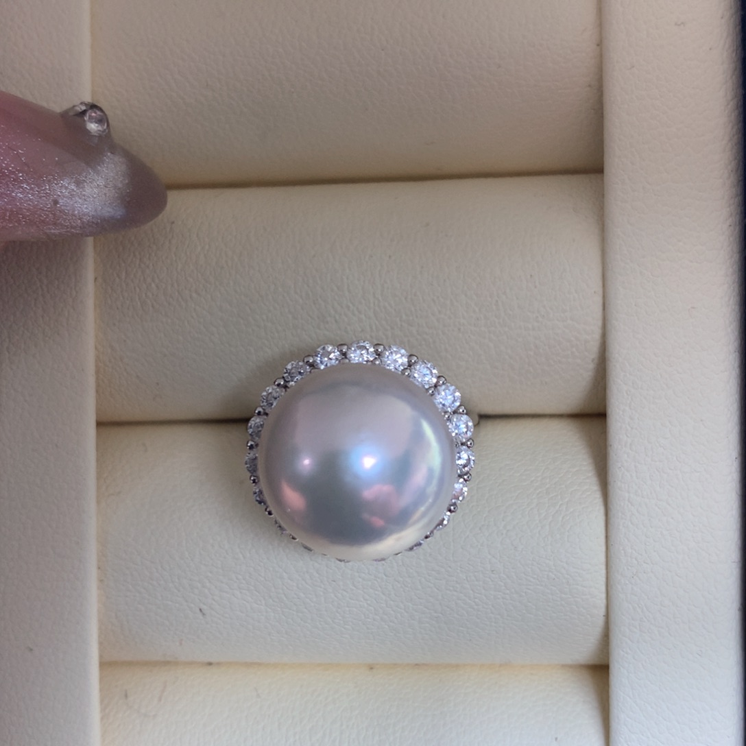 淡水珍珠戒指银S925镶嵌