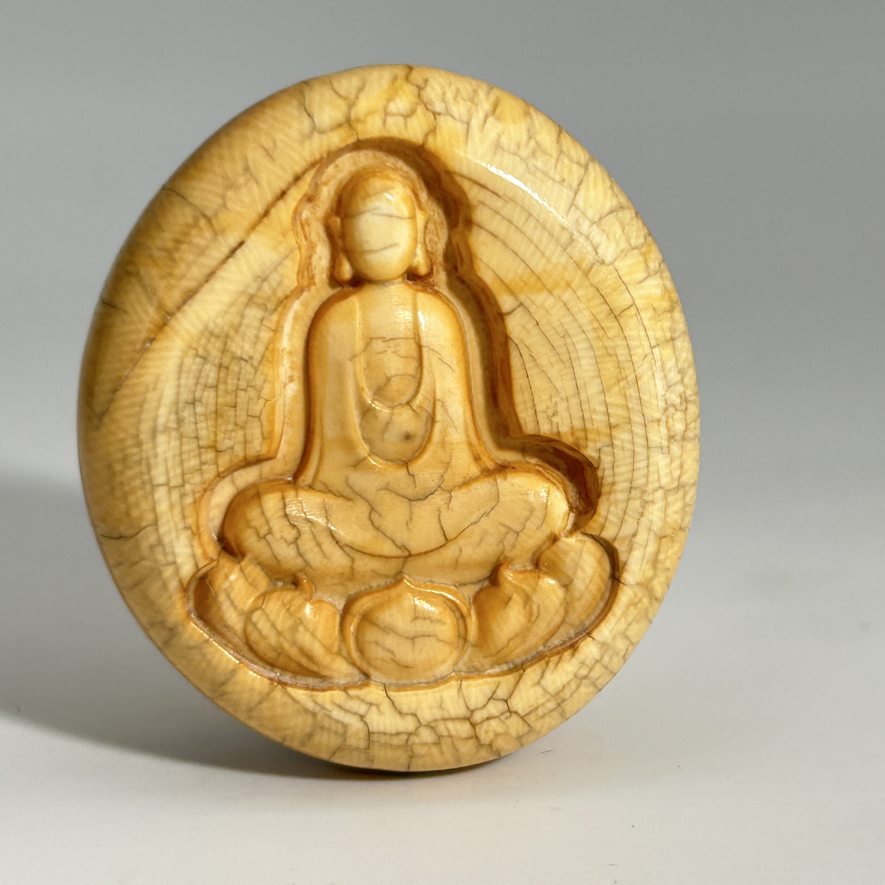 猛犸牙雕港工回流无相吊坠45*39*14mm假一罚四X21