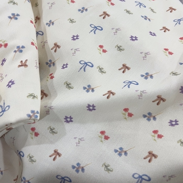 一***人无纺布全棉纱卡碎花蝴蝶结3m