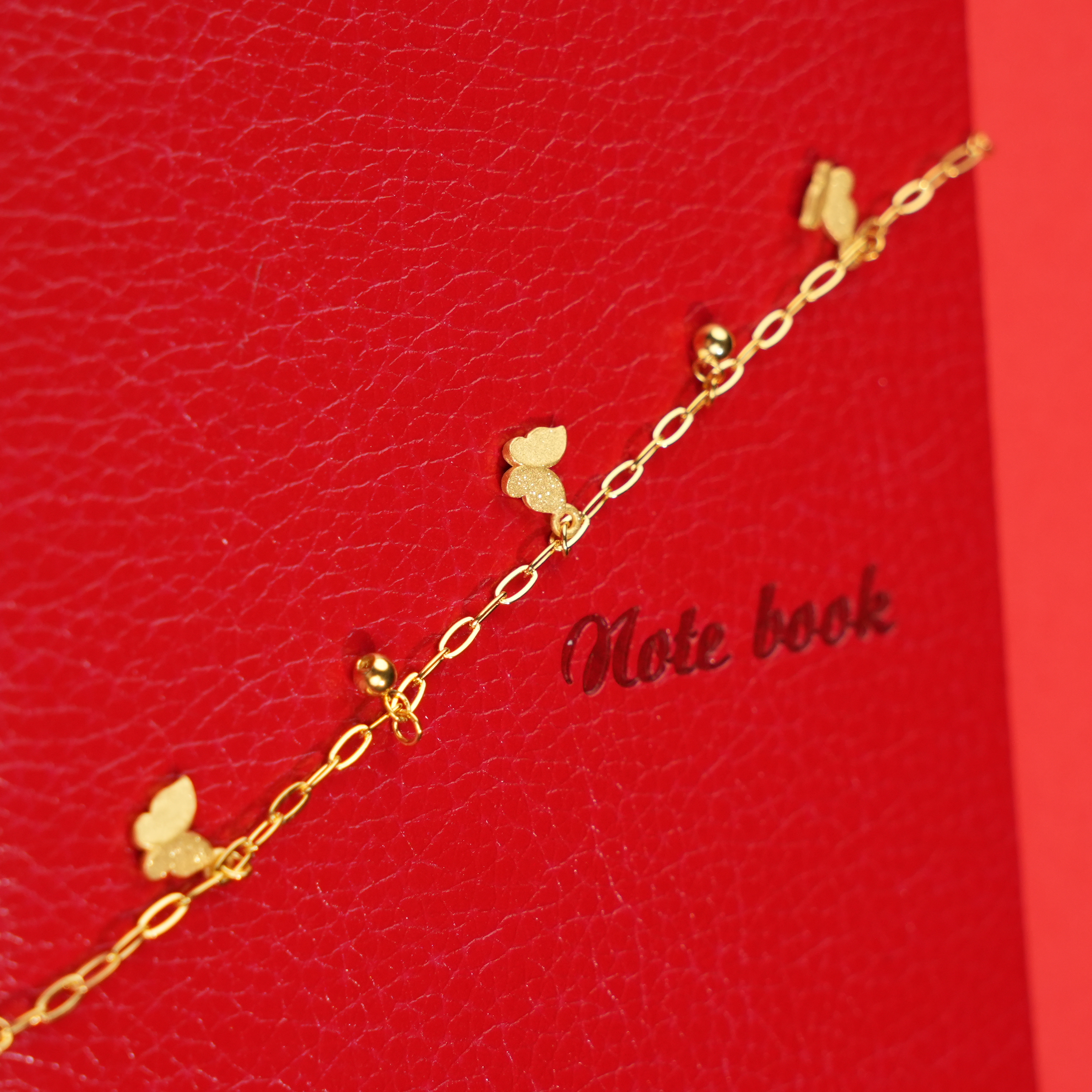 【金手链】蝴蝶金珠黄金手链5G足金999零附加精致百搭通勤