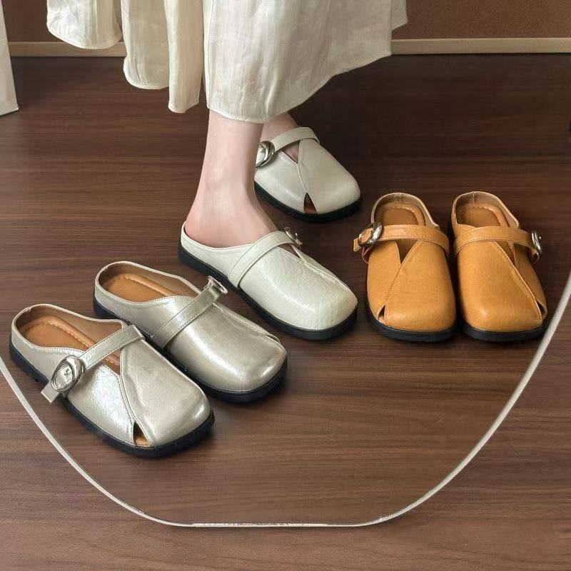 【断码清】包头时尚外穿新款拖鞋女生一脚蹬2025年懒人平底凉拖鞋TT