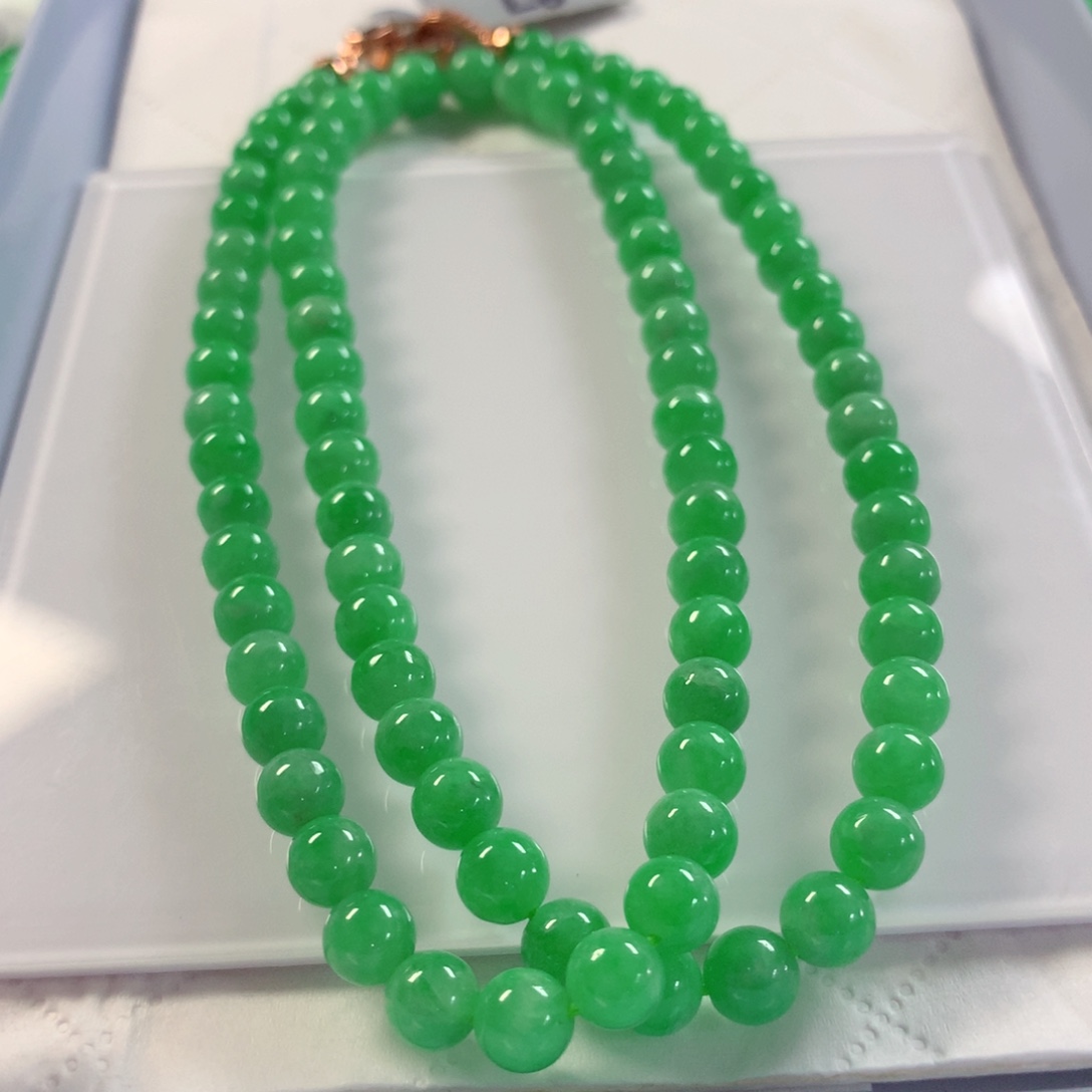 翡翠未镶嵌颈饰项链