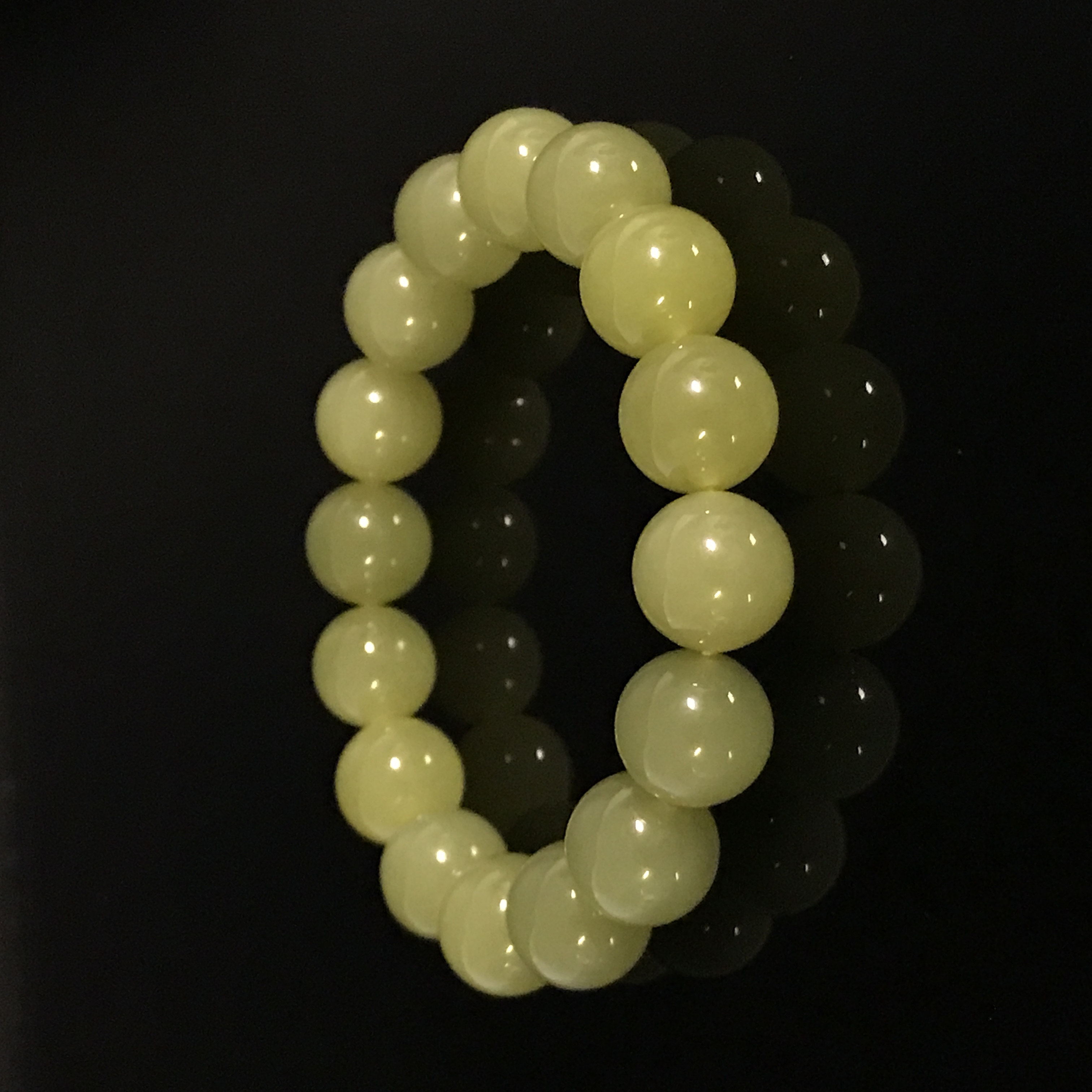 20世纪和田玉黄玉手串/HY530829/金玉良缘/槐荫山房