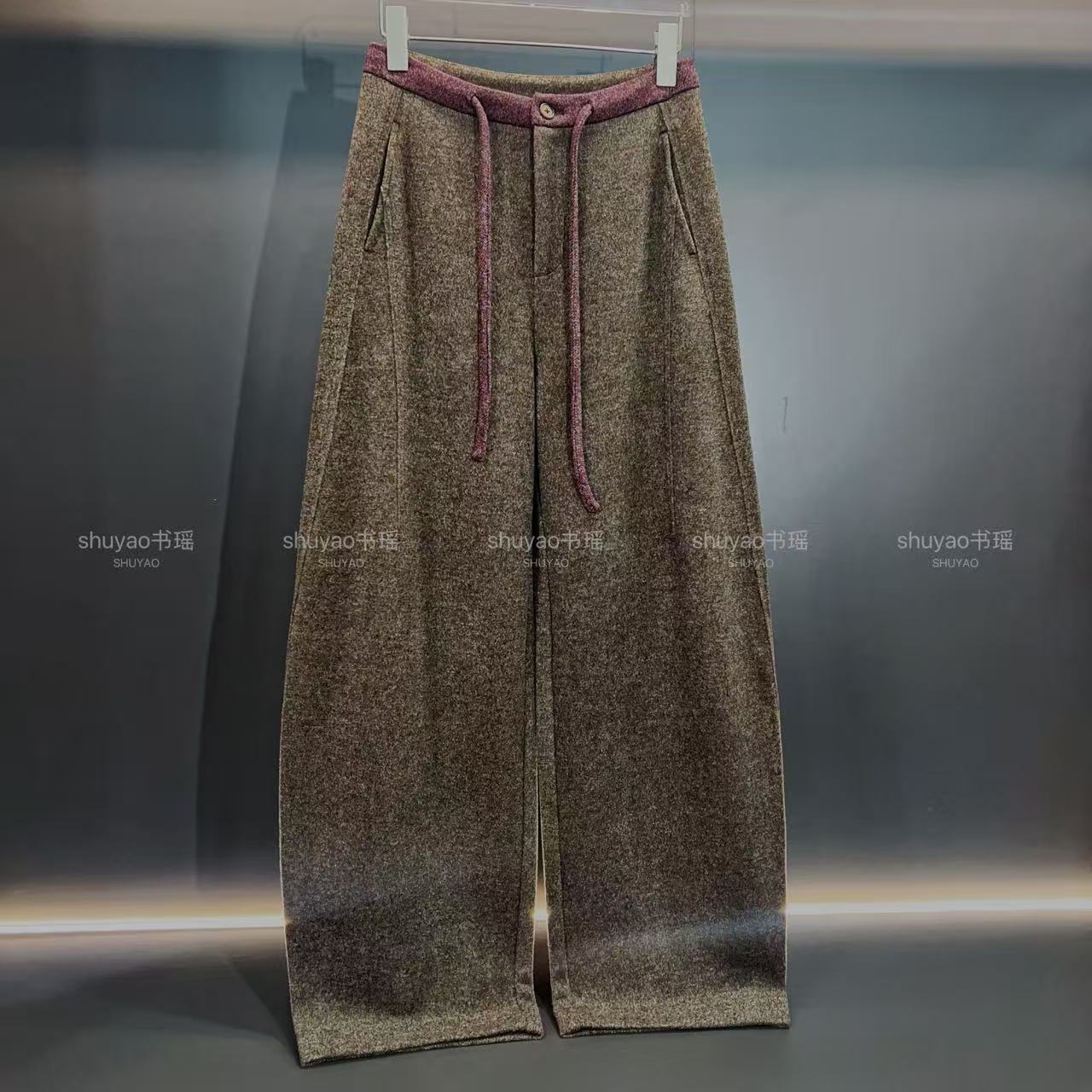 【羊绒】超柔软羊绒加厚一条过冬微弯刀休闲百搭显瘦女裤