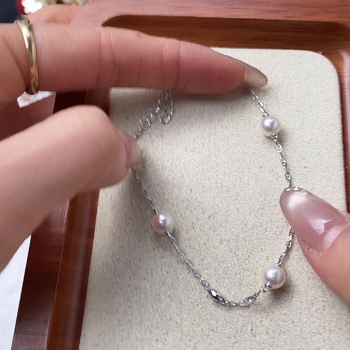 手绳海水珍珠银S925镶嵌