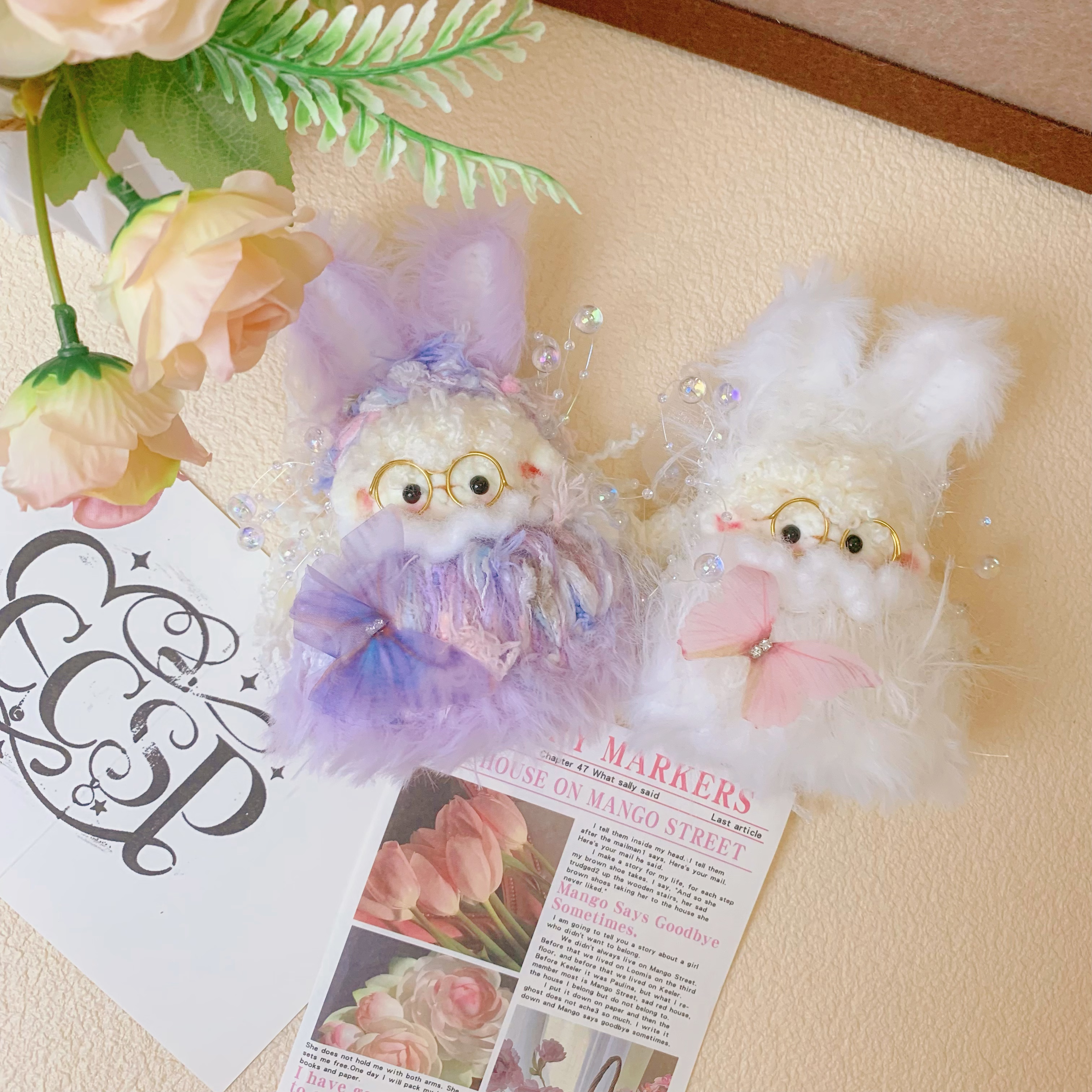 （精致手作针织）手工编织可爱小团子钥匙扣包挂摆件