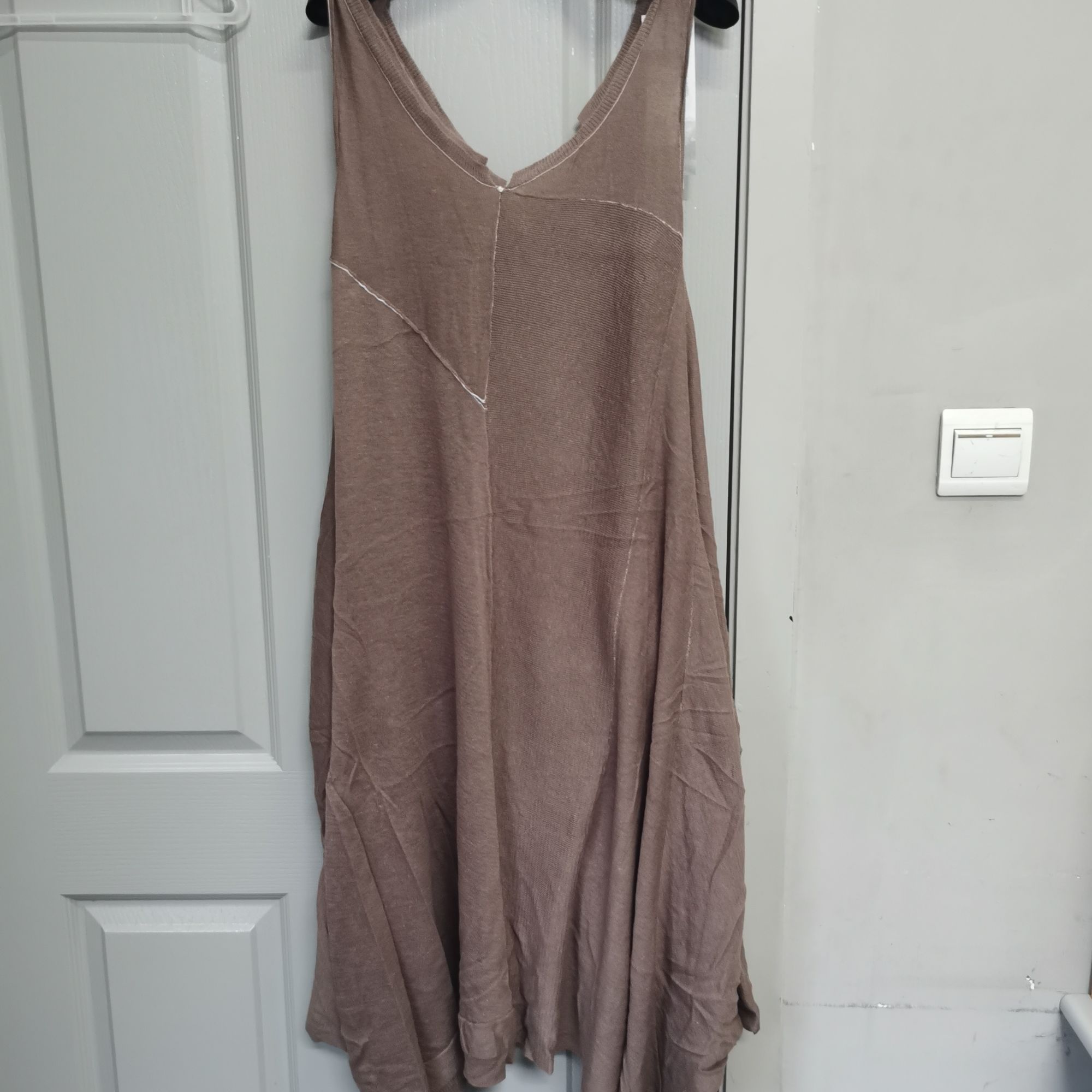 圣迪奥休闲A字裙不褪色露肩针织连衣裙S12285026