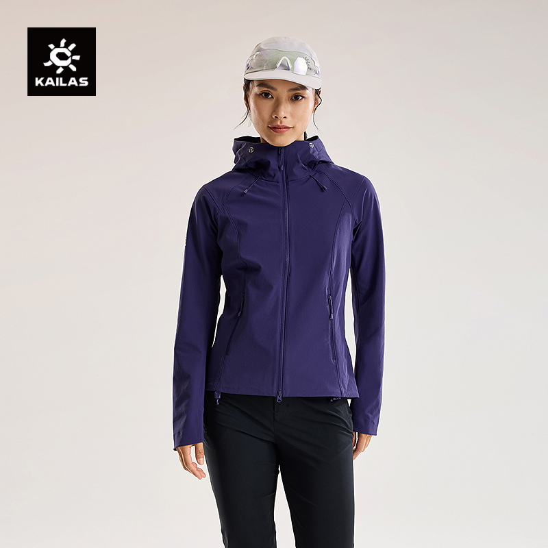 KAILAS凯乐石M8连帽软壳衣防风防泼耐磨女款户外弹力徒步登山外套