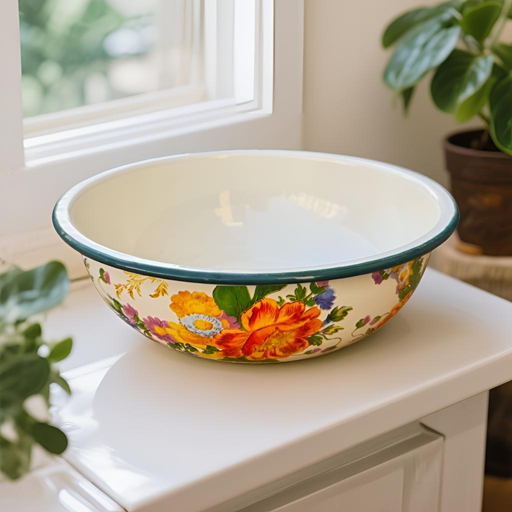 【23厘米】加厚搪瓷元宝盆复古搪瓷汤盆家用搅拌碗厨房搅拌盆大汤盆