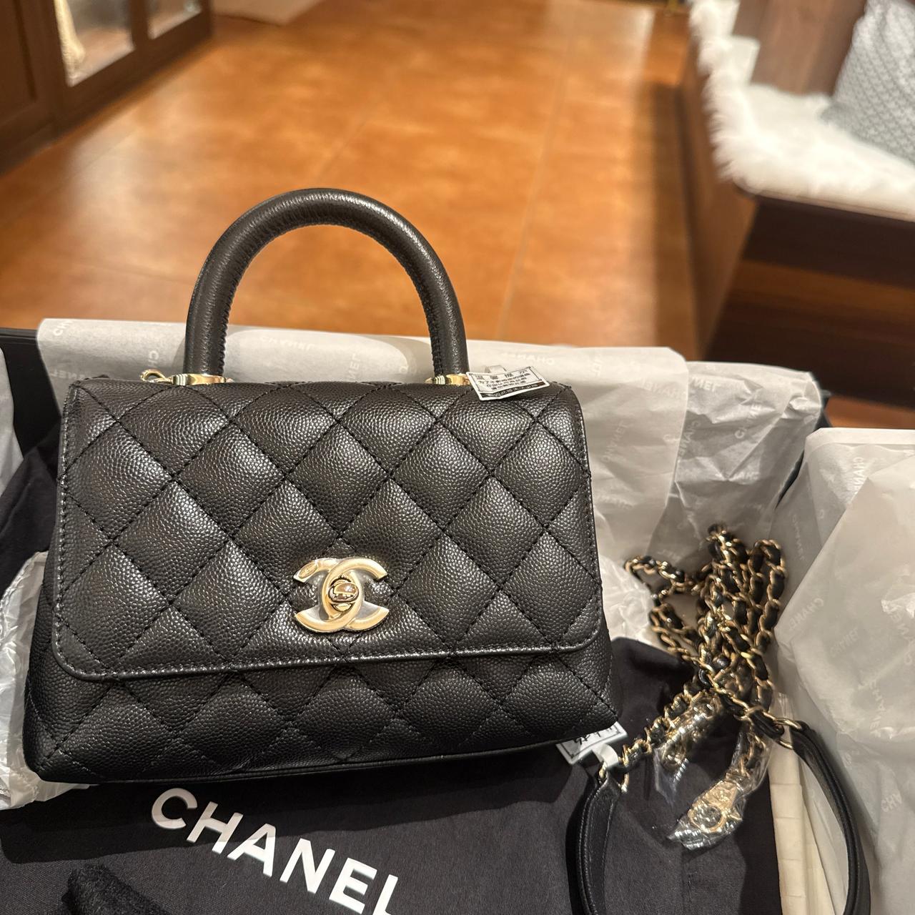 99新 Chanel/香奈儿 大吉中古/chanel香奈儿黑金coco handel mini