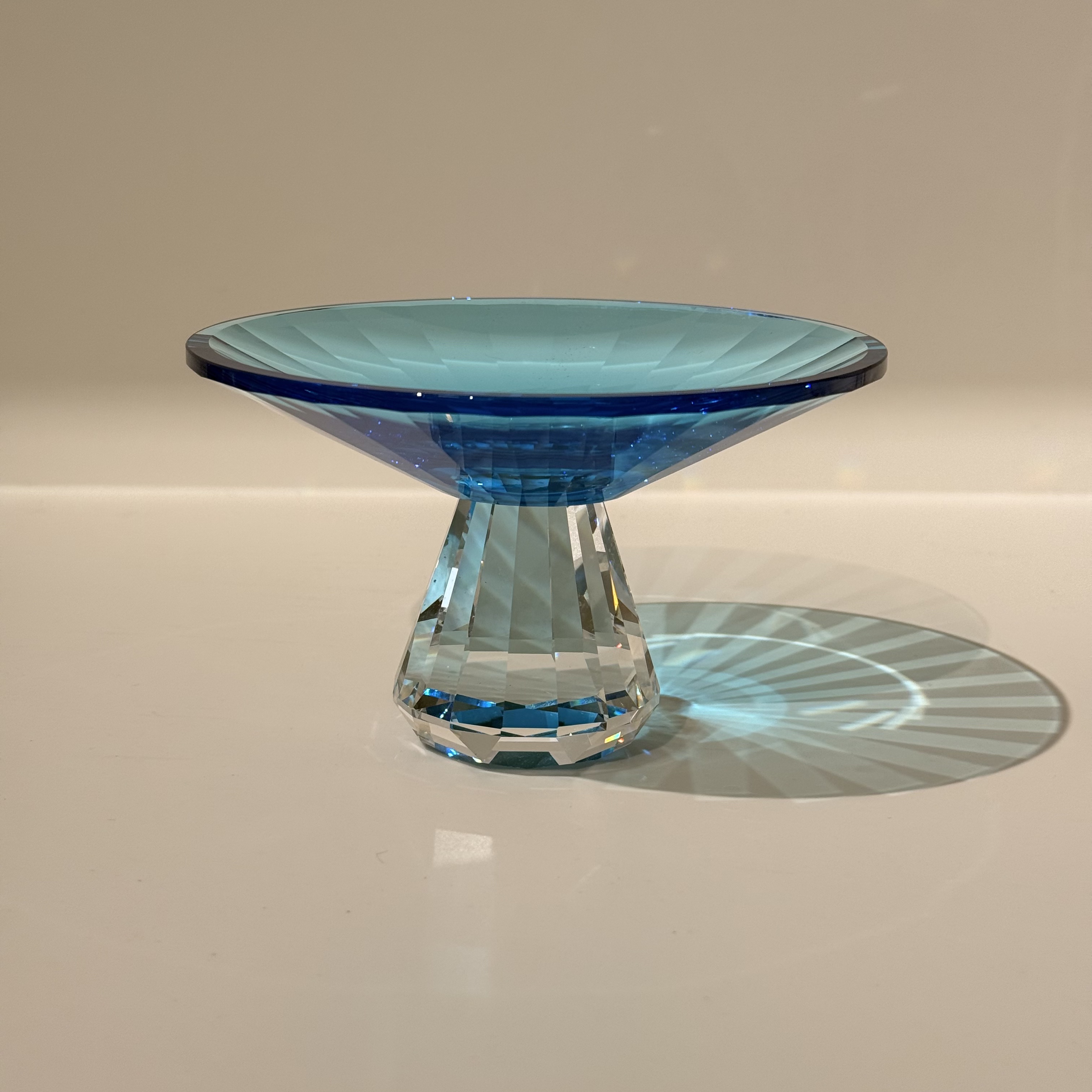 K9水晶纯色简约轻奢元素水晶高脚款果盘糖果盘杯首饰收纳盘