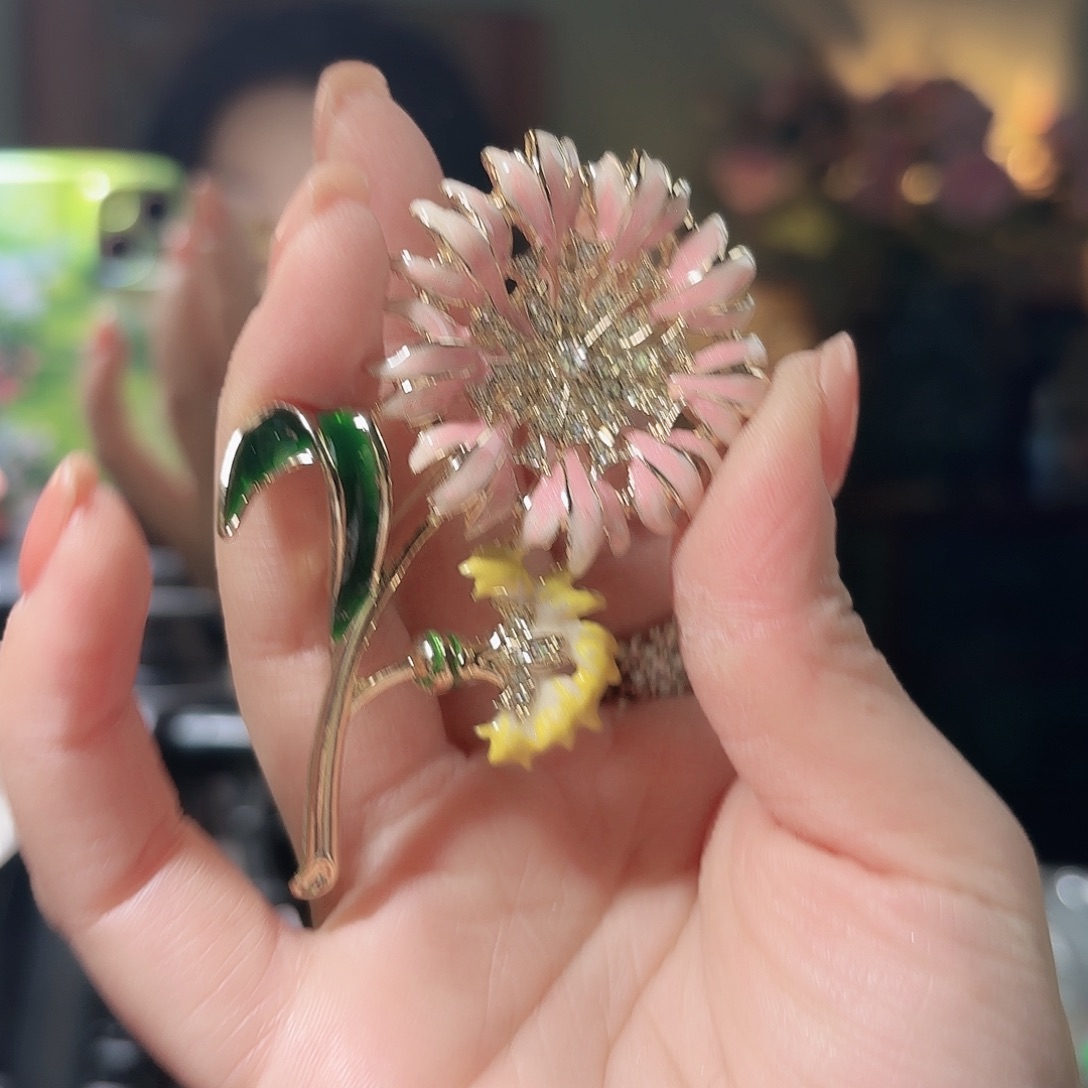 琉璃纯铜合金胸针