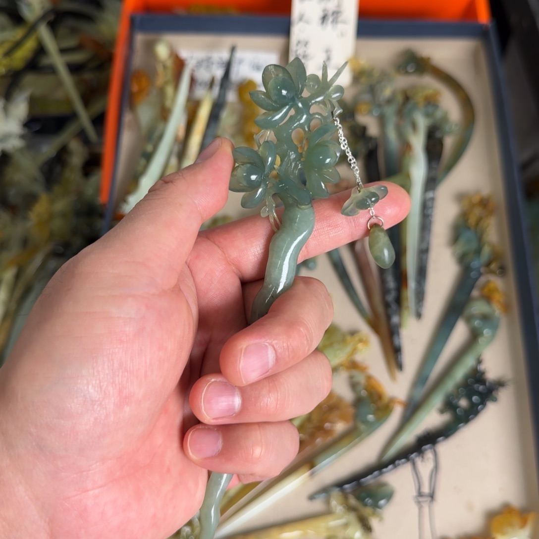 岫玉发饰未镶嵌明君玉簪贼拉好看