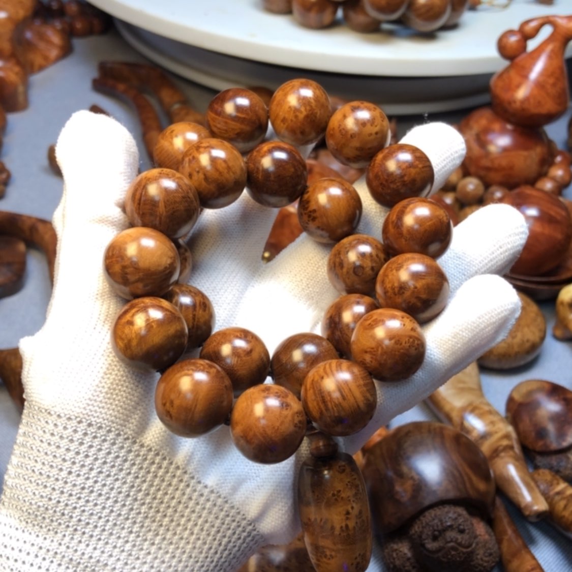 【闪购商品】木李*麻梨疙瘩火琉璃手把件