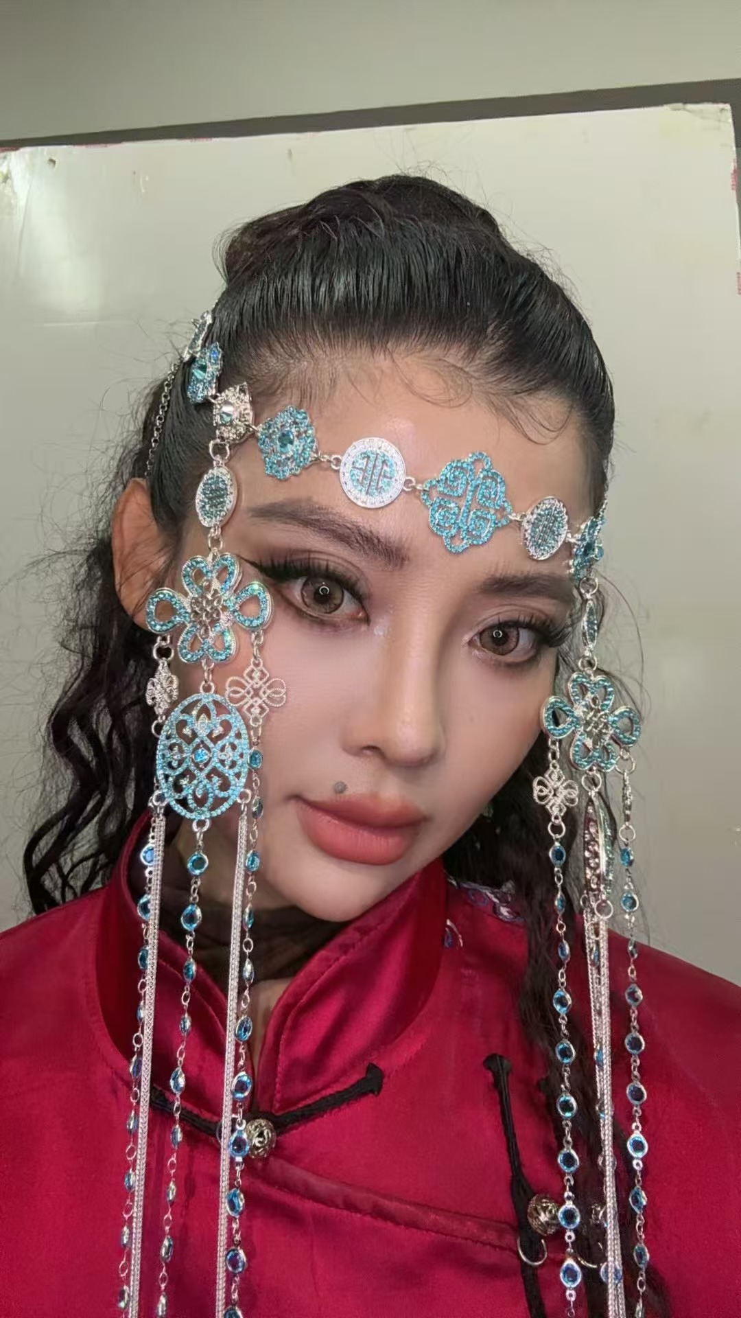 蒙古头饰镀银蒙古袍配饰复古合金流苏头饰高档民族风