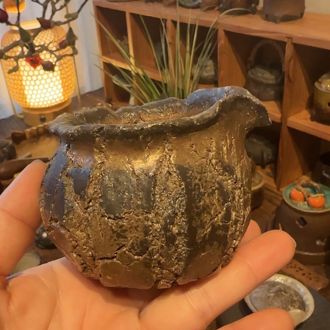 紫砂茶案手捏柴烧公道