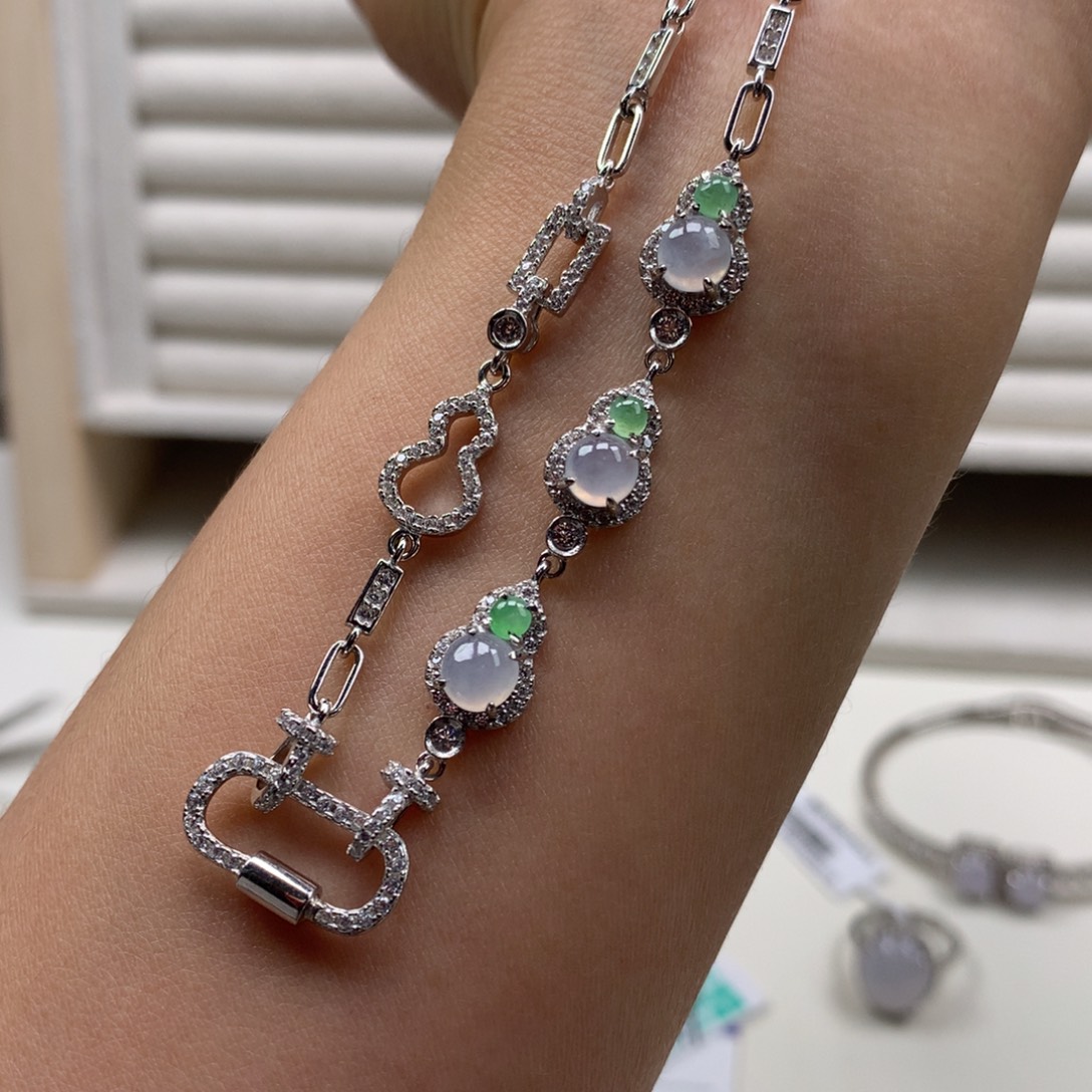 翡翠银S925镶嵌颈饰项链