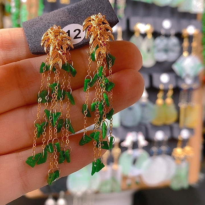 翡翠未镶嵌耳饰翡翠