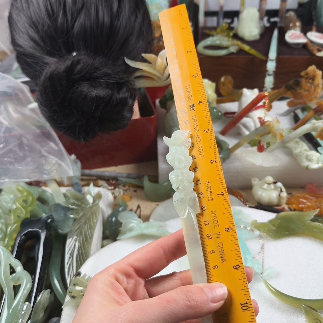 蛇纹石玉发饰合金