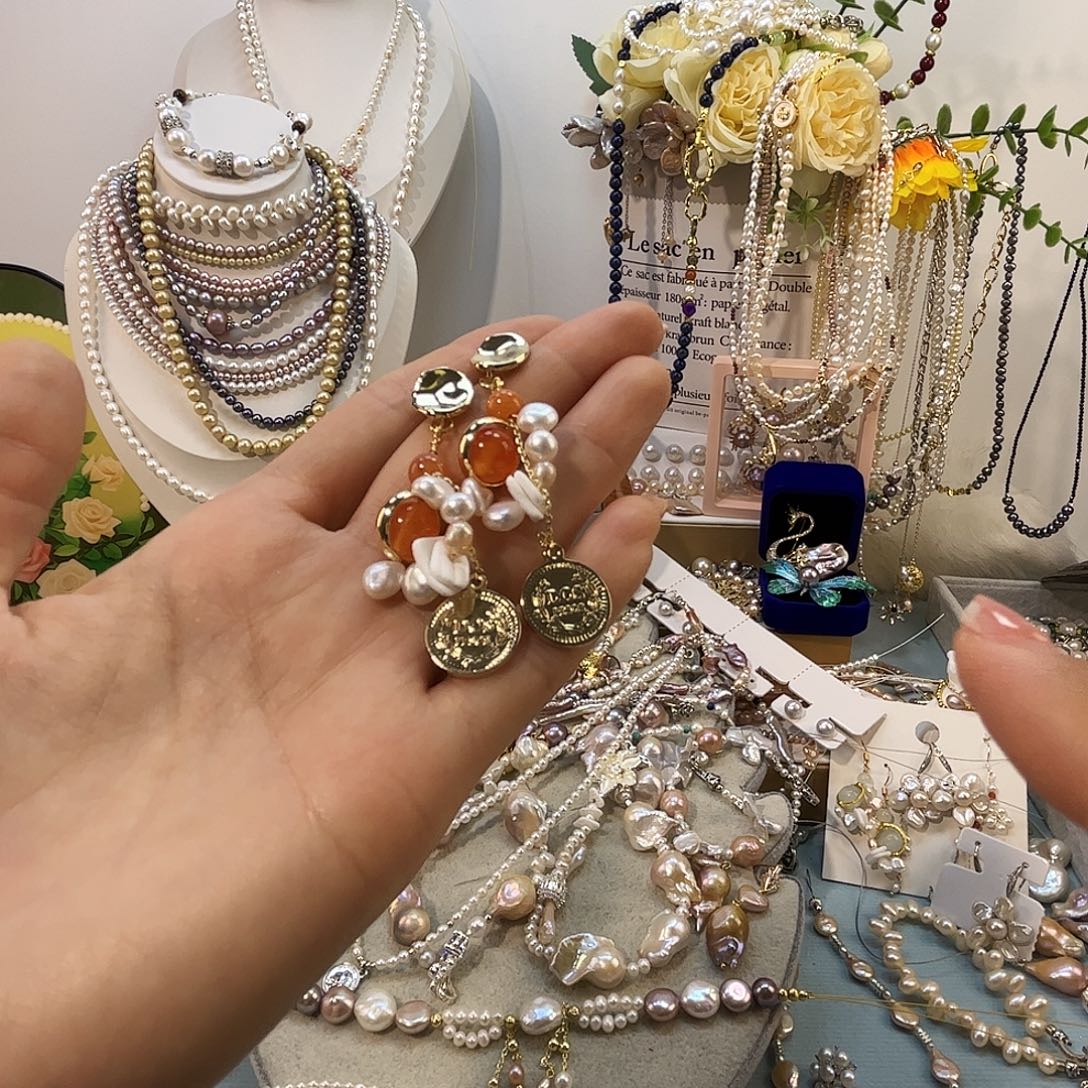 淡水珍珠颈饰银S925镶嵌