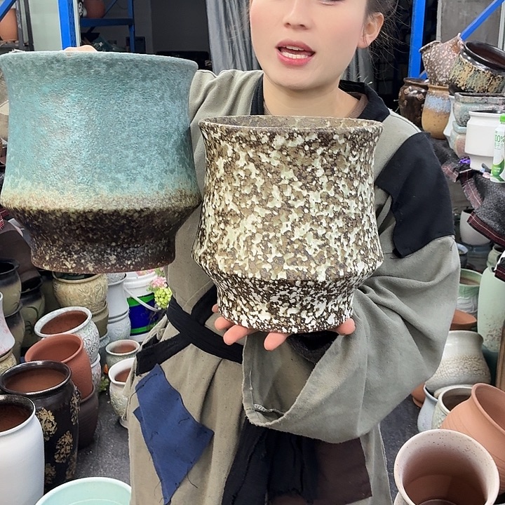 19×21 -粗陶花盆有孔-买买买