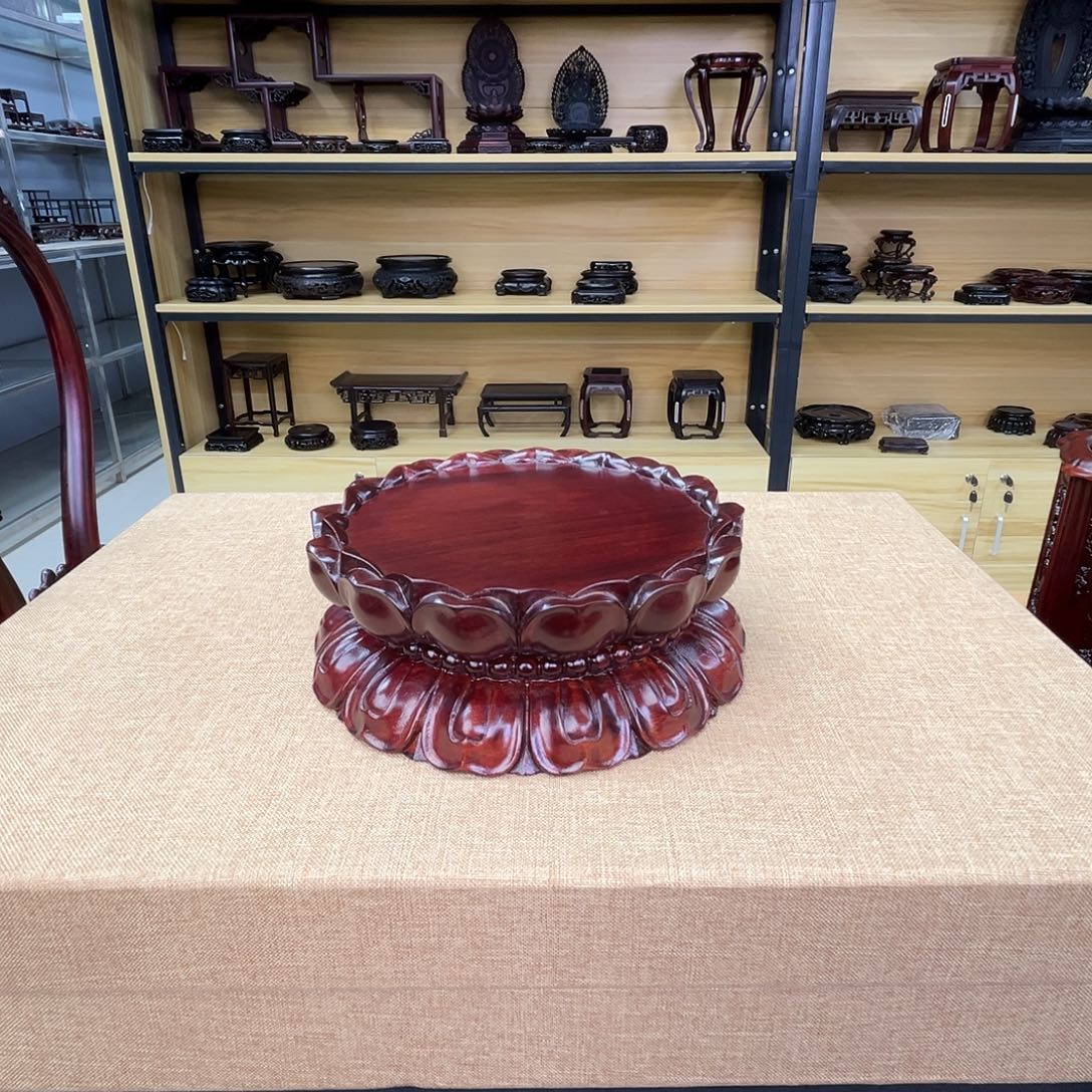 红酸枝木类非洲酸枝木莲花底座