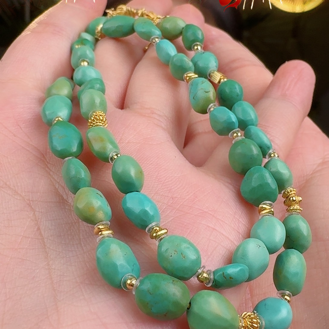 绿松石珠宝奇石18K金镶嵌