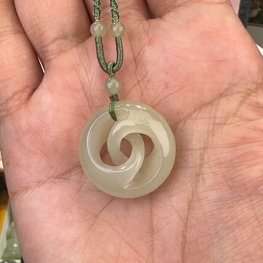 和田玉吊坠(不含链)未镶嵌24mm左右时来运转