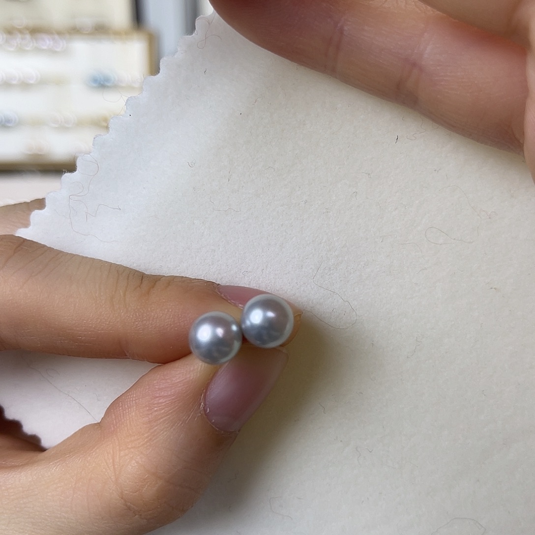 耳饰银S925镶嵌海水珍珠