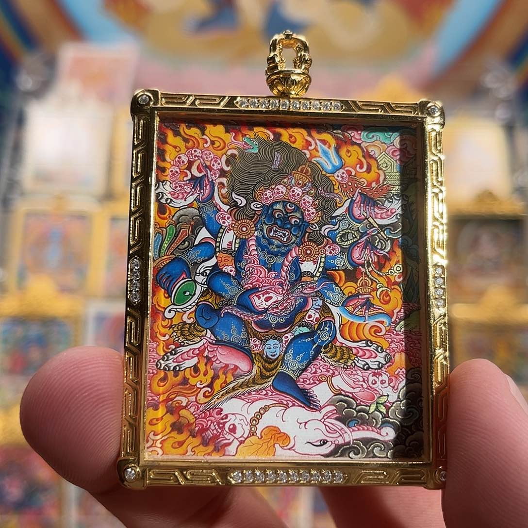 吊坠一**北热贡纯手绘大黑天