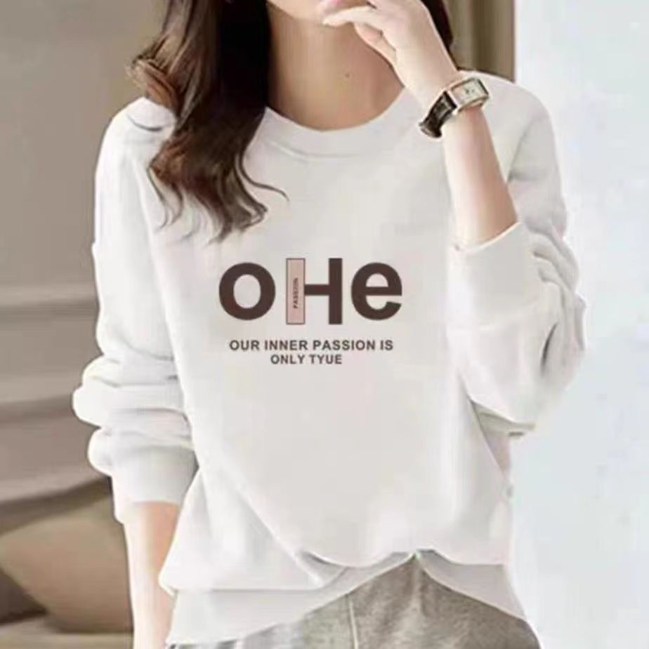 春秋新款毛圈棉圆领情侣百搭运动潮流休闲长袖-OHE