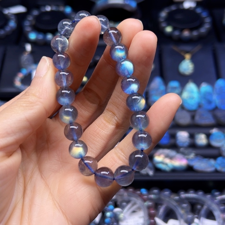 拉长石手串未镶嵌团**丸9左右